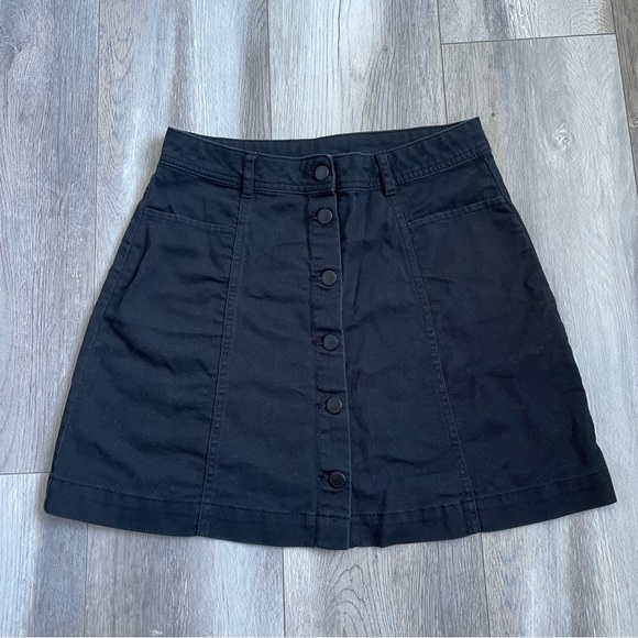 Divided H&M Black Denim Button Skirt - Picture 1 of 4
